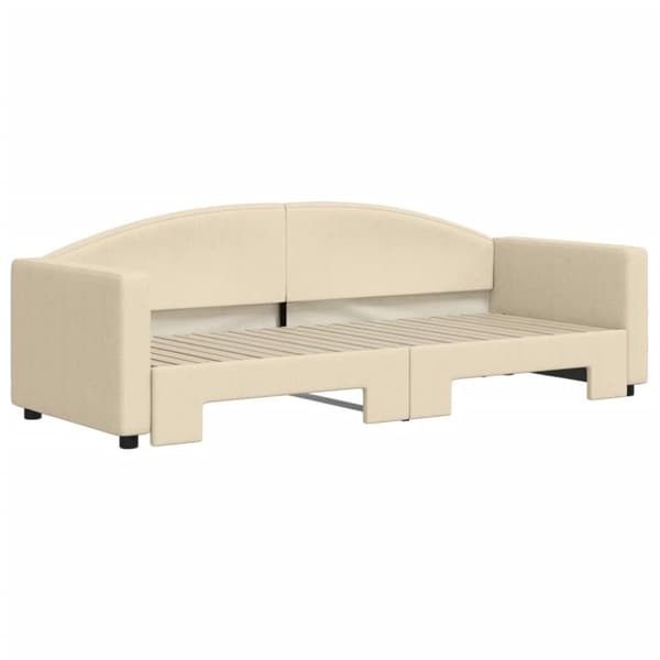 vidaXL daybed med udtræk 80x200 cm stof cremefarvet