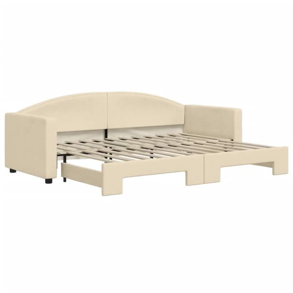 vidaXL daybed med udtræk 80x200 cm stof cremefarvet