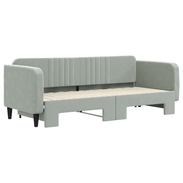 vidaXL daybed med udtræk 80x200 cm velour lysegrå