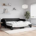 Miniatyrbillede 1 af 11: vidaXL daybed med udtræk og madras 90x190 cm stof sort