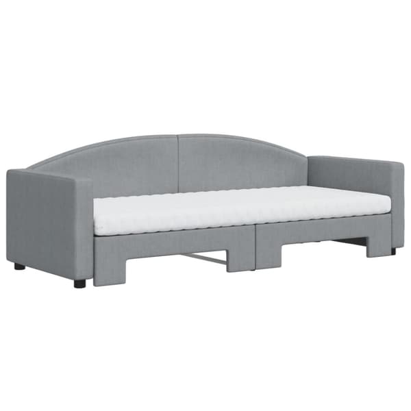 vidaXL daybed med udtræk og madras 80x200 cm stof lysegrå