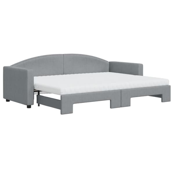 vidaXL daybed med udtræk og madras 80x200 cm stof lysegrå