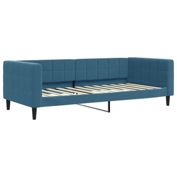 vidaXL daybed med udtræk og madras 90x200 cm velour blå