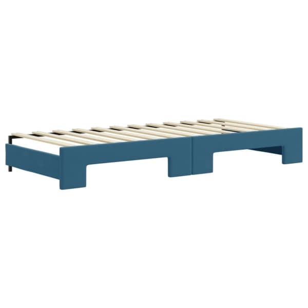 vidaXL daybed med udtræk og madras 90x200 cm velour blå