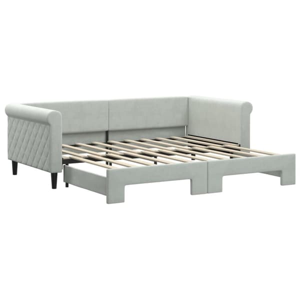 vidaXL daybed med udtræk 90x190 cm velour lysegrå