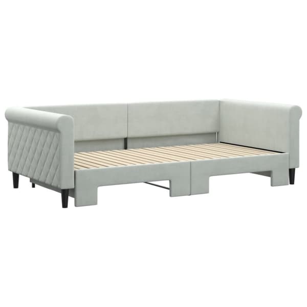 vidaXL daybed med udtræk 100x200 cm velour lysegrå