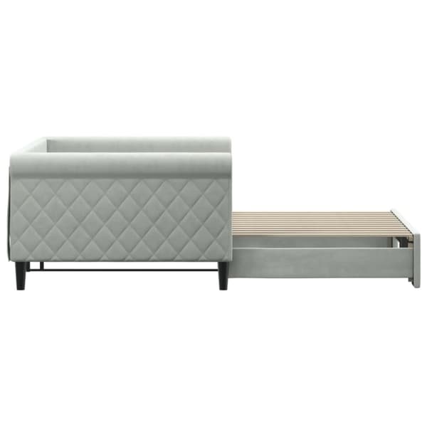 vidaXL daybed med udtræk 100x200 cm velour lysegrå