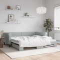 Miniatyrbillede 1 af 11: vidaXL daybed med udtræk 100x200 cm velour lysegrå