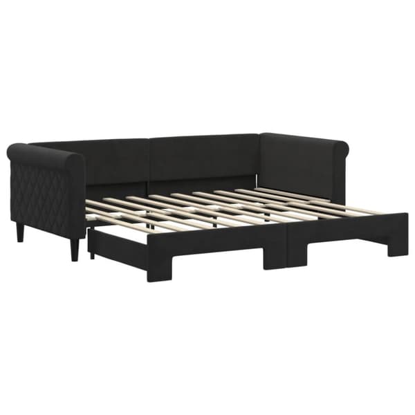 vidaXL daybed med udtræk 90x190 cm velour sort