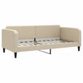 Miniatyrbillede 5 af 11: vidaXL daybed med udtræk og madras 90x200 cm stof cremefarvet