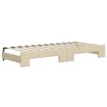 Miniatyrbillede 6 af 11: vidaXL daybed med udtræk og madras 90x200 cm stof cremefarvet