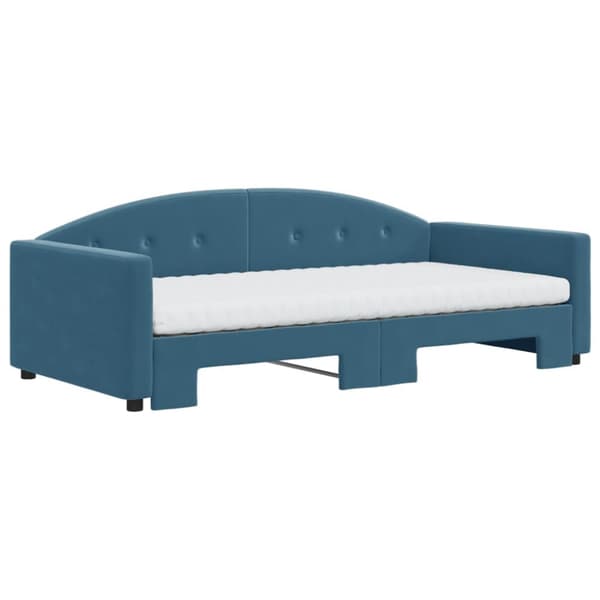 vidaXL daybed med udtræk og madras 100x200 cm velour blå
