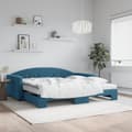 Miniatyrbillede 1 af 11: vidaXL daybed med udtræk og madras 100x200 cm velour blå