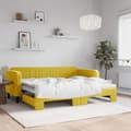 Miniatyrbillede 1 af 11: vidaXL daybed med udtræk 90x200 cm velour gul