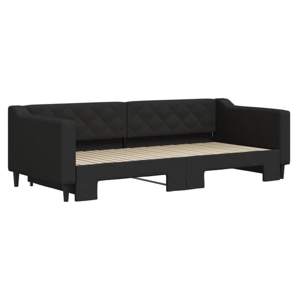 vidaXL daybed med udtræk 90x200 cm stof sort