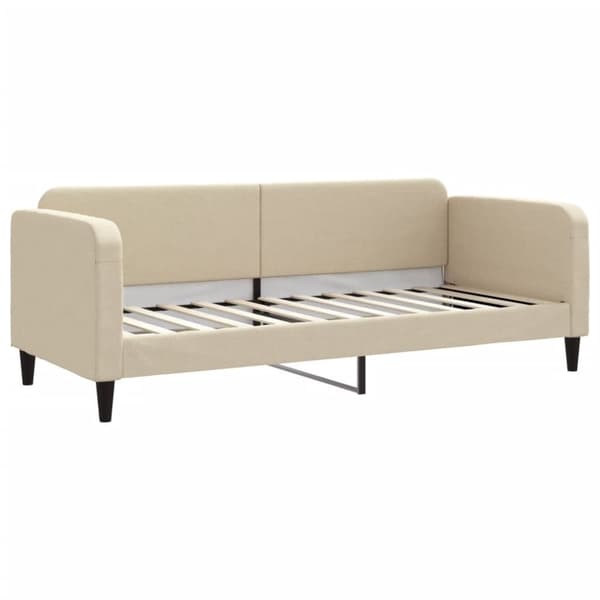 vidaXL daybed med udtræk og madras 80x200 cm stof cremefarvet