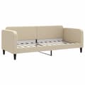 Miniatyrbillede 5 af 11: vidaXL daybed med udtræk og madras 80x200 cm stof cremefarvet