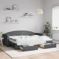 Miniatyrbillede 1 af 11: vidaXL daybed med udtræk og skuffer 80x200 cm stof mørkegrå