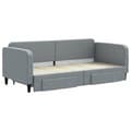 Miniatyrbillede 3 af 11: vidaXL daybed med udtræk og skuffer 90x200 cm stof lysegrå