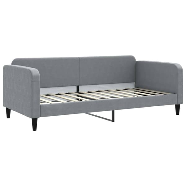 vidaXL daybed med udtræk og skuffer 90x200 cm stof lysegrå