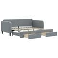 Miniatyrbillede 1 af 11: vidaXL daybed med udtræk og skuffer 90x200 cm stof lysegrå