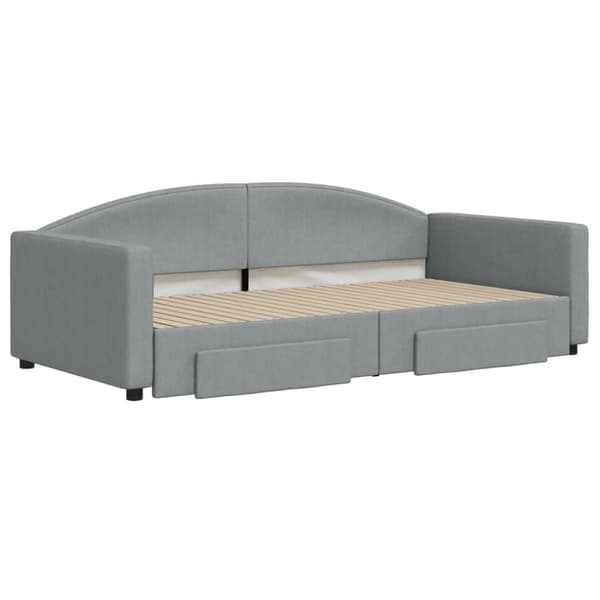 vidaXL daybed med udtræk og skuffer 100x200 cm stof lysegrå