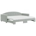 Miniatyrbillede 3 af 11: vidaXL daybed med udtræk og madras 90x190 cm velour lysegrå