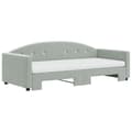 Miniatyrbillede 4 af 11: vidaXL daybed med udtræk og madras 90x190 cm velour lysegrå