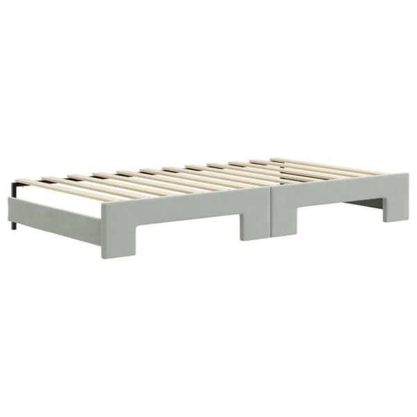 vidaXL Dagbädd utdragbar ljusgrå 100x200 cm sammet