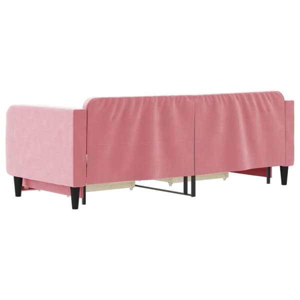 vidaXL daybed med udtræk og skuffer 80x200 cm velour lyserød