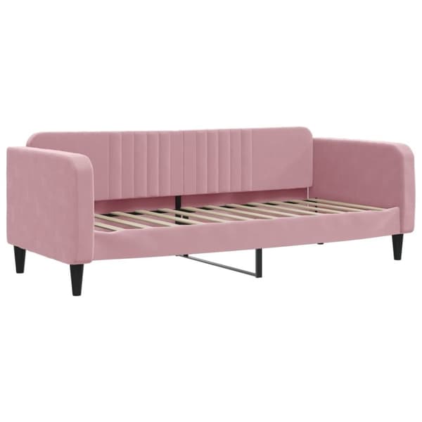vidaXL daybed med udtræk og skuffer 80x200 cm velour lyserød
