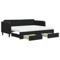 Miniatyrbillede 2 af 11: vidaXL daybed med udtræk og skuffer 80x200 cm velour sort