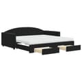 Miniatyrbillede 3 af 11: vidaXL daybed med udtræk og skuffer 100x200 cm velour sort