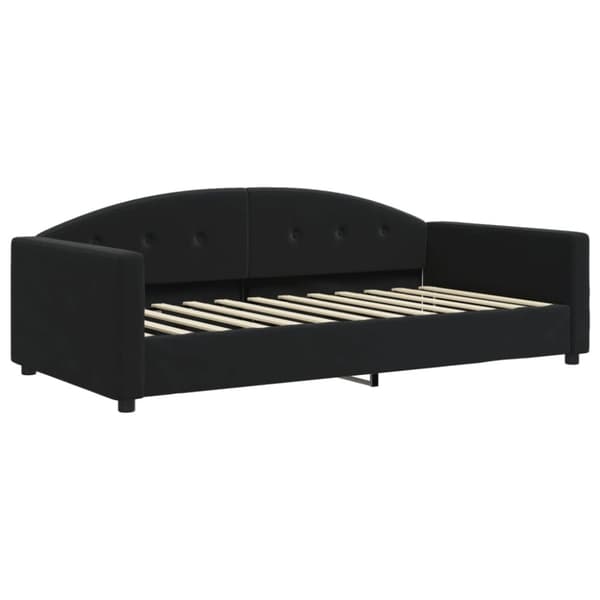 vidaXL daybed med udtræk og skuffer 100x200 cm velour sort