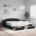 Miniatyrbillede 2 af 11: vidaXL daybed med udtræk og skuffer 100x200 cm velour sort