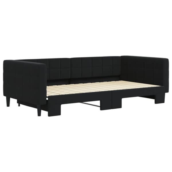 vidaXL daybed med udtræk 100x200 cm velour sort