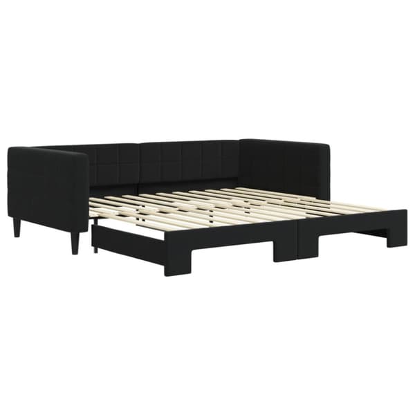 vidaXL daybed med udtræk 100x200 cm velour sort
