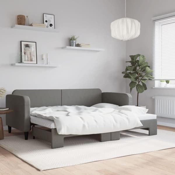 vidaXL daybed med udtræk 80x200 cm stof mørkegrå