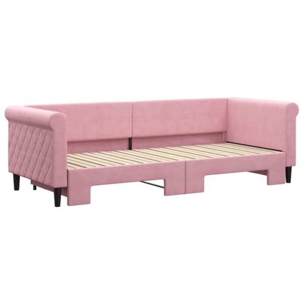 vidaXL daybed med udtræk 80x200 cm velour lyserød
