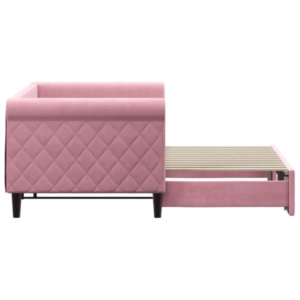 vidaXL daybed med udtræk 80x200 cm velour lyserød