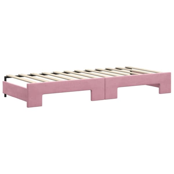 vidaXL daybed med udtræk 80x200 cm velour lyserød