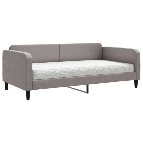 vidaXL daybed med madras 100x200 cm stof gråbrun