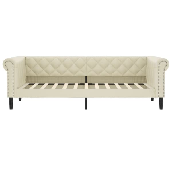 vidaXL daybed med udtræk 90x200 cm kunstlæder cremefarvet