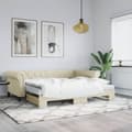 Miniatyrbillede 2 af 11: vidaXL daybed med udtræk 90x200 cm kunstlæder cremefarvet