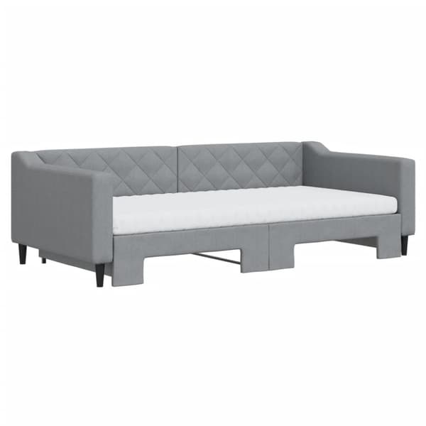 vidaXL daybed med udtræk og madras 100x200 cm stof lysegrå