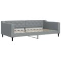 Miniatyrbillede 5 af 11: vidaXL daybed med udtræk og madras 100x200 cm stof lysegrå