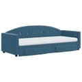Miniatyrbillede 3 af 11: vidaXL daybed med udtræk og skuffer 80x200 cm stof blå