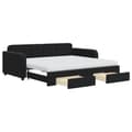 Miniatyrbillede 3 af 11: vidaXL daybed med udtræk og skuffer 90x190 cm velour sort