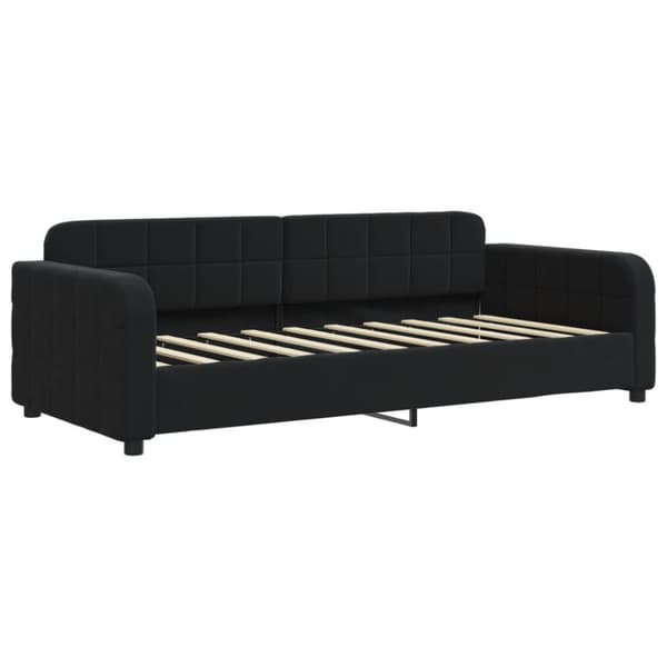vidaXL daybed med udtræk og skuffer 90x190 cm velour sort