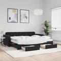 Miniatyrbillede 2 af 11: vidaXL daybed med udtræk og skuffer 90x190 cm velour sort
